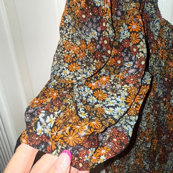 Free People BNWT New with tags size M Medium smocked puff sleeve crop top blouse - Picture 4 of 9